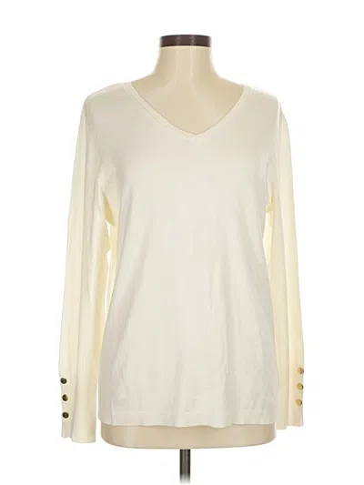 Jm Collection Pullover Sweater In White