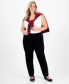 Jm Collection Rhinestone Pearl Embellished Pull-on Cambridge Pants, Macy's Exclusive In Black
