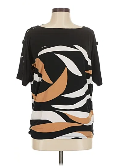 Jm Collection Short Sleeve Blouse In Black