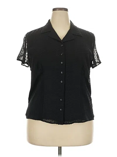 Pre-owned Jm Collection Short Sleeve Blouse In Black