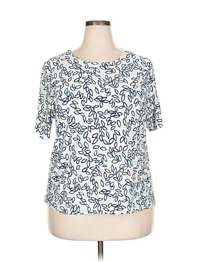 Pre-owned Jm Collection Short Sleeve Blouse In Blue