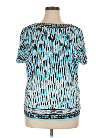 Pre-owned Jm Collection Short Sleeve Blouse In Blue