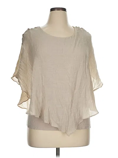 Pre-owned Jm Collection Short Sleeve Blouse In Brown