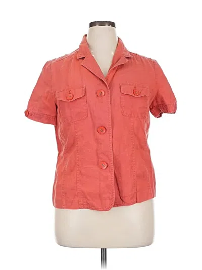 Pre-owned Jm Collection Short Sleeve Blouse In Orange