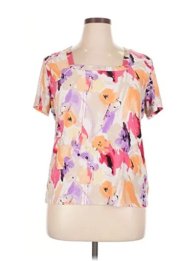 Pre-owned Jm Collection Short Sleeve Blouse In Orange