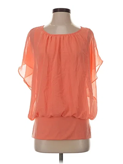 Pre-owned Jm Collection Short Sleeve Blouse In Orange