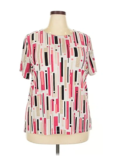 Pre-owned Jm Collection Short Sleeve Blouse In Pink