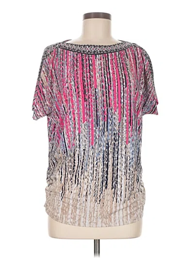 Pre-owned Jm Collection Short Sleeve Blouse In Pink