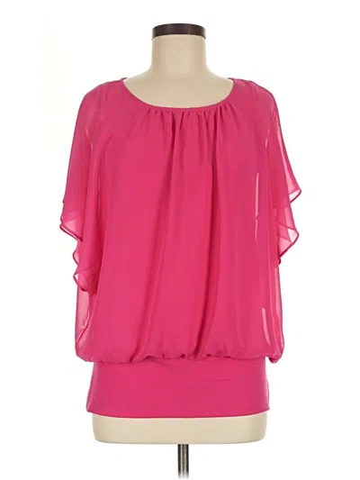 Pre-owned Jm Collection Short Sleeve Blouse In Pink