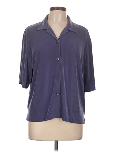 Pre-owned Jm Collection Short Sleeve Blouse In Purple