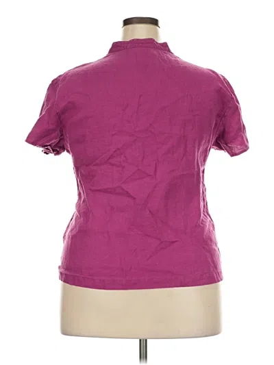 Pre-owned Jm Collection Short Sleeve Blouse In Purple