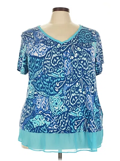 Pre-owned Jm Collection Short Sleeve T-shirt In Blue