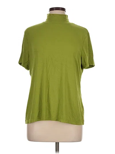 Pre-owned Jm Collection Short Sleeve Turtleneck In Green