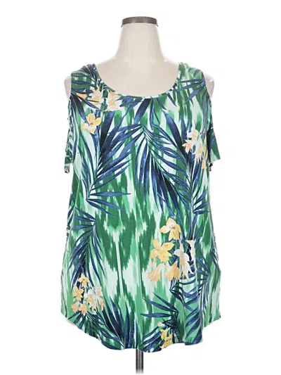 Pre-owned Jm Collection Sleeveless Blouse In Green