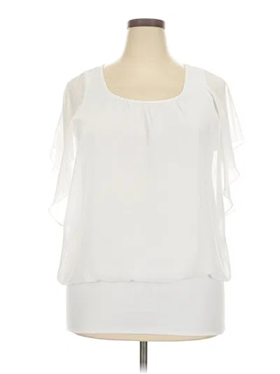 Pre-owned Jm Collection Sleeveless Blouse In White
