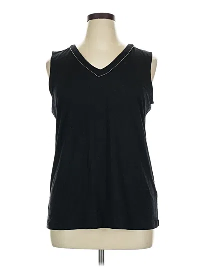 Pre-owned Jm Collection Sleeveless Top Black V Neck Tops
