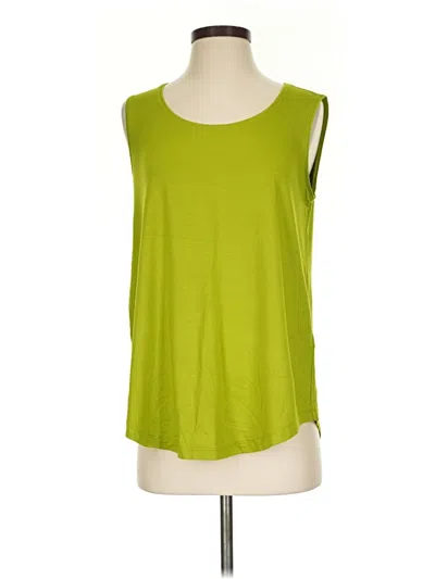 Jm Collection Sleeveless Top Green Scoop Neck Tops