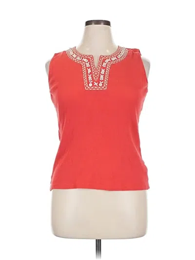Pre-owned Jm Collection Sleeveless Top Orange Keyhole Neckline Tops