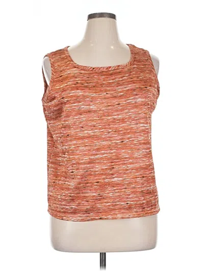 Pre-owned Jm Collection Sleeveless Top Orange Scoop Neck Tops