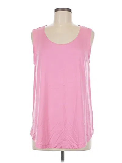 Pre-owned Jm Collection Sleeveless Top Pink Scoop Neck Tops