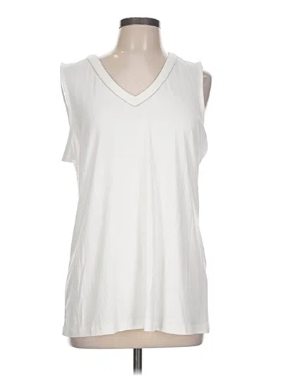 Pre-owned Jm Collection Sleeveless Top White V-neck Tops