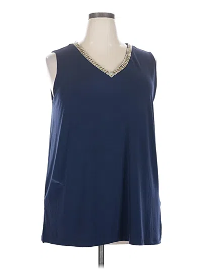 Pre-owned Jm Collection Sleeveless T-shirt In Blue