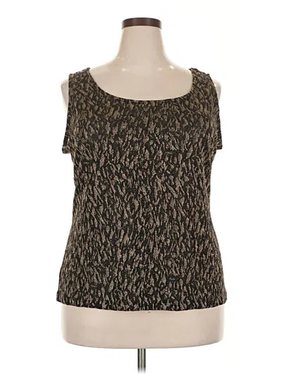 Pre-owned Jm Collection Tank Top Brown Tweed Pattern Strapless Neckline Tops