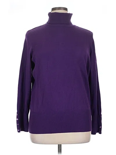 Pre-owned Jm Collection Turtleneck Sweater In Purple