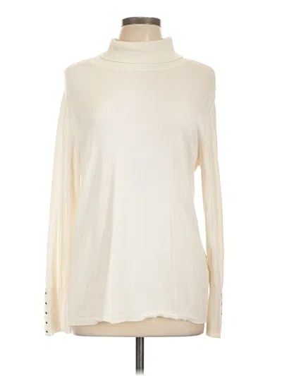 Pre-owned Jm Collection Turtleneck Sweater In White