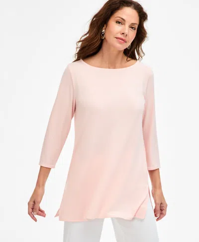 Jm Collection Women's Boat-neck 3/4-sleeve Top, Created For Macy's In Pink