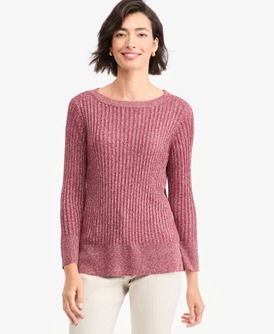 Jm Collection Women's Boat Neck Long-sleeve Lurex Sweater, Macy's Exclusive In Pink