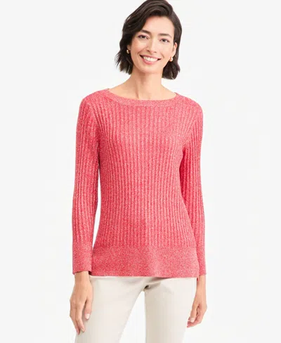 Jm Collection Women's Boat Neck Long-sleeve Lurex Sweater, Macy's Exclusive In Pink