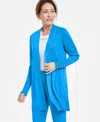 Jm Collection Women's Button-sleeve Flyaway Cardigan, Exclusively At Macy's In Spa Blue