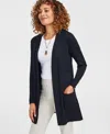 Jm Collection Women's Button-sleeve Flyaway Cardigan, Exclusively At Macy's In Teal Spark