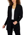 Jm Collection Open-front Cardigan, Created For Macy's In Deep Black