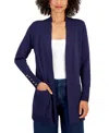 Jm Collection Women's Button-sleeve Flyaway Cardigan Sweater In Intrepid Blue