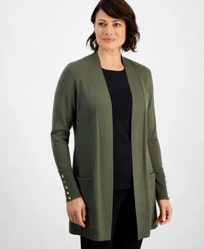Jm Collection Women's Button-sleeve Flyaway Cardigan, Xs-4x, Created ...