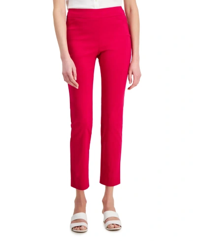 Jm Collection Women's Cambridge Woven Pull-on Pants, Created For Macy's In Claret Rose