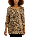 JM COLLECTION WOMEN'S PRINTED EMBELLISHED TUNIC, CREATED FOR MACY'S