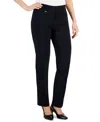 Jm Collection Women's Straight-leg Curvy-fit, Tummy Control Pants, Regular & Short Lengths, Exclusively At Macy's In Deep Black