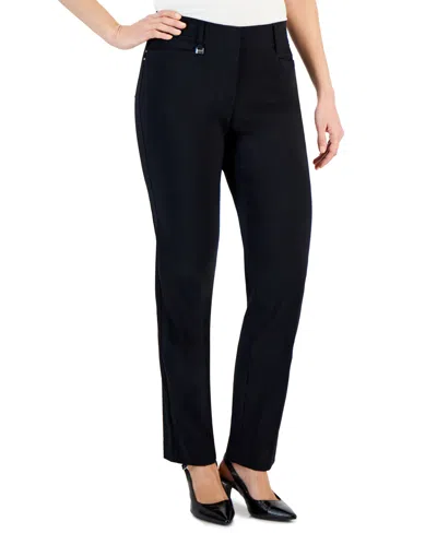 Jm Collection Women's Straight-leg Curvy-fit, Tummy Control Pants, Regular & Short Lengths, Exclusively At Macy's In Deep Black
