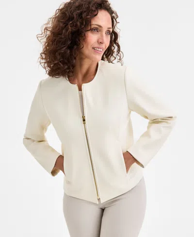 Jm Collection Women's Faux-leather Jacket, Macy's Exclusive In Neutral