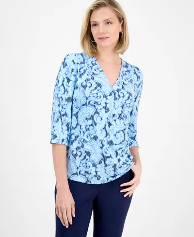 Jm Collection Women's Faux-wrap Knit Top, Exclusively At Macy's