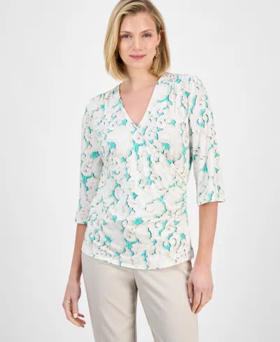 Jm Collection Women's Faux-wrap Knit Top, Exclusively At Macy's