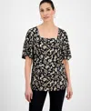 Jm Collection Women's Flutter-sleeve Square Neck Top, Exclusively At Macy's