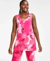 JM COLLECTION WOMEN'S PRINTED KNIT DRESSING TANK TOP, CREATED FOR MACY'S