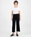 Jm Collection Women's Pull-on Cropped Wide-leg Pants, Exclusively At Macy's In Black