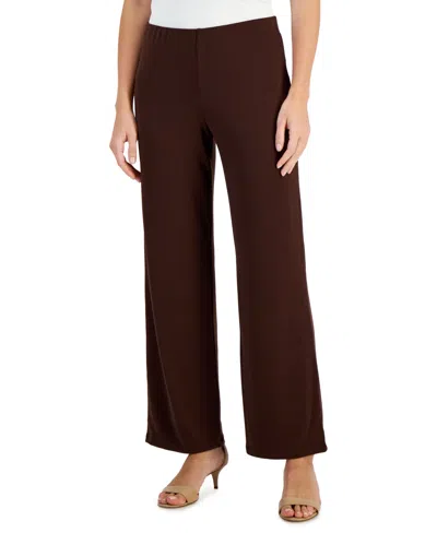 Jm Collection Women's Knit Wide-leg Pull-on Pants, Regular & Short Lengths, Created For Macy's In Firewood