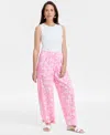 Jm Collection Women's Linen Blend Printed Pull-on Pants, Exclusively At Macy's
