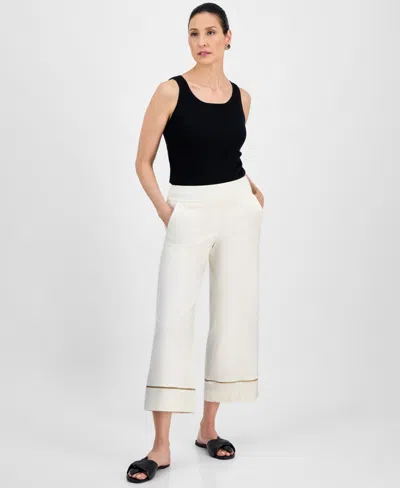 Jm Collection Women's Metallic-trim Pull-on Capri Pants, Exclusively At Macy's